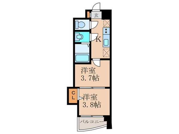 アリビオ博多駅北の物件間取画像